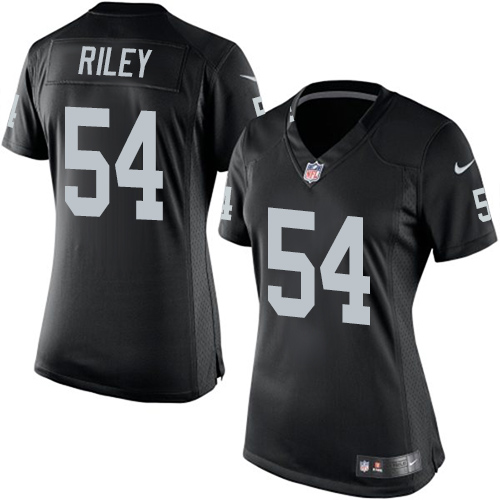 Women's Limited Perry Riley Nike Jersey Black Home - #54 NFL Oakland Raiders